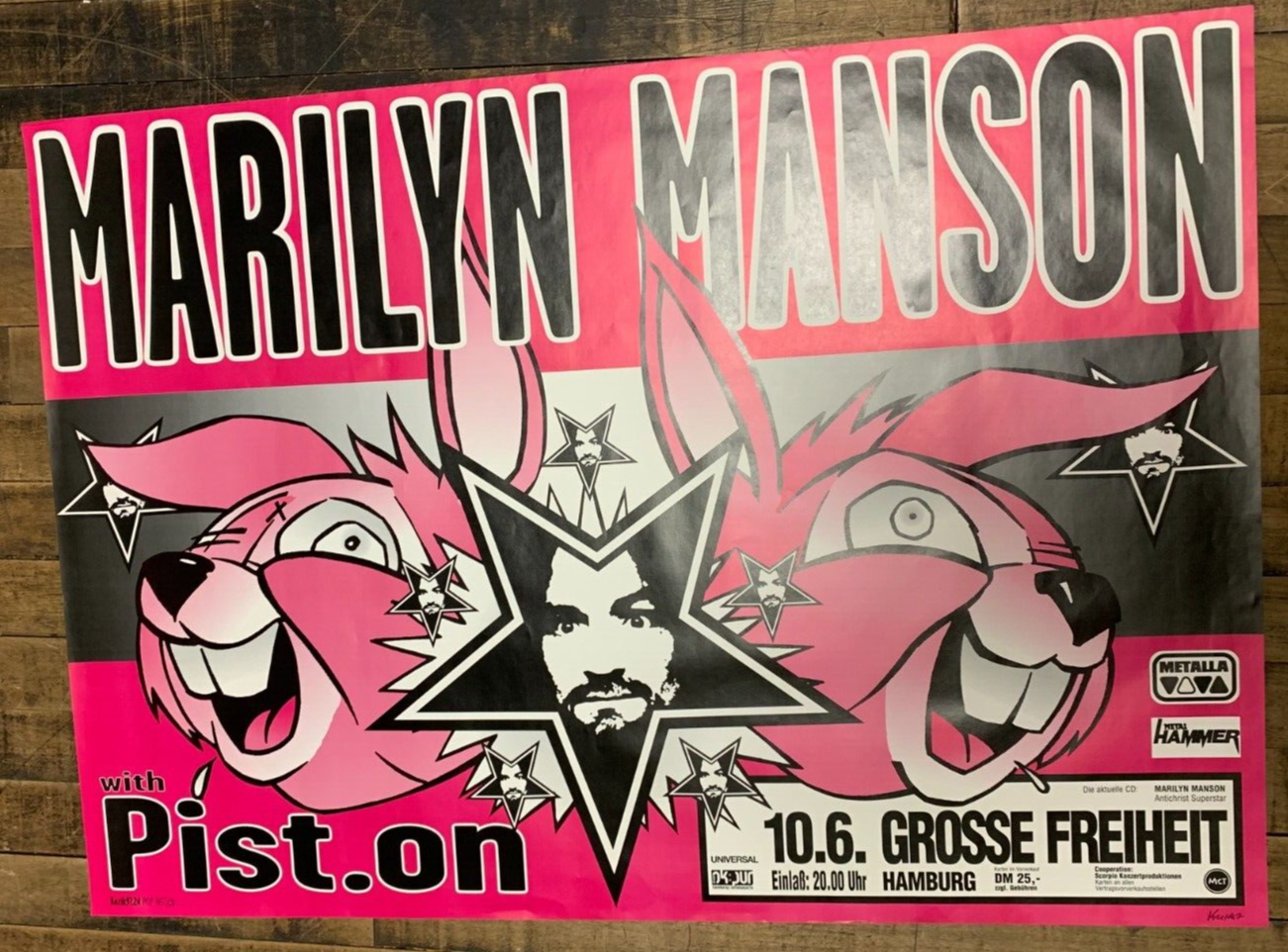 Frank Kozik - 1997 - Marilyn Manson Euro Tour Poster