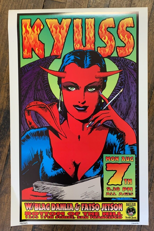 Frank Kozik - 1995 - Kyuss Concert Poster S&N W/ Blag Dahlia Devil Woman QOTSA
