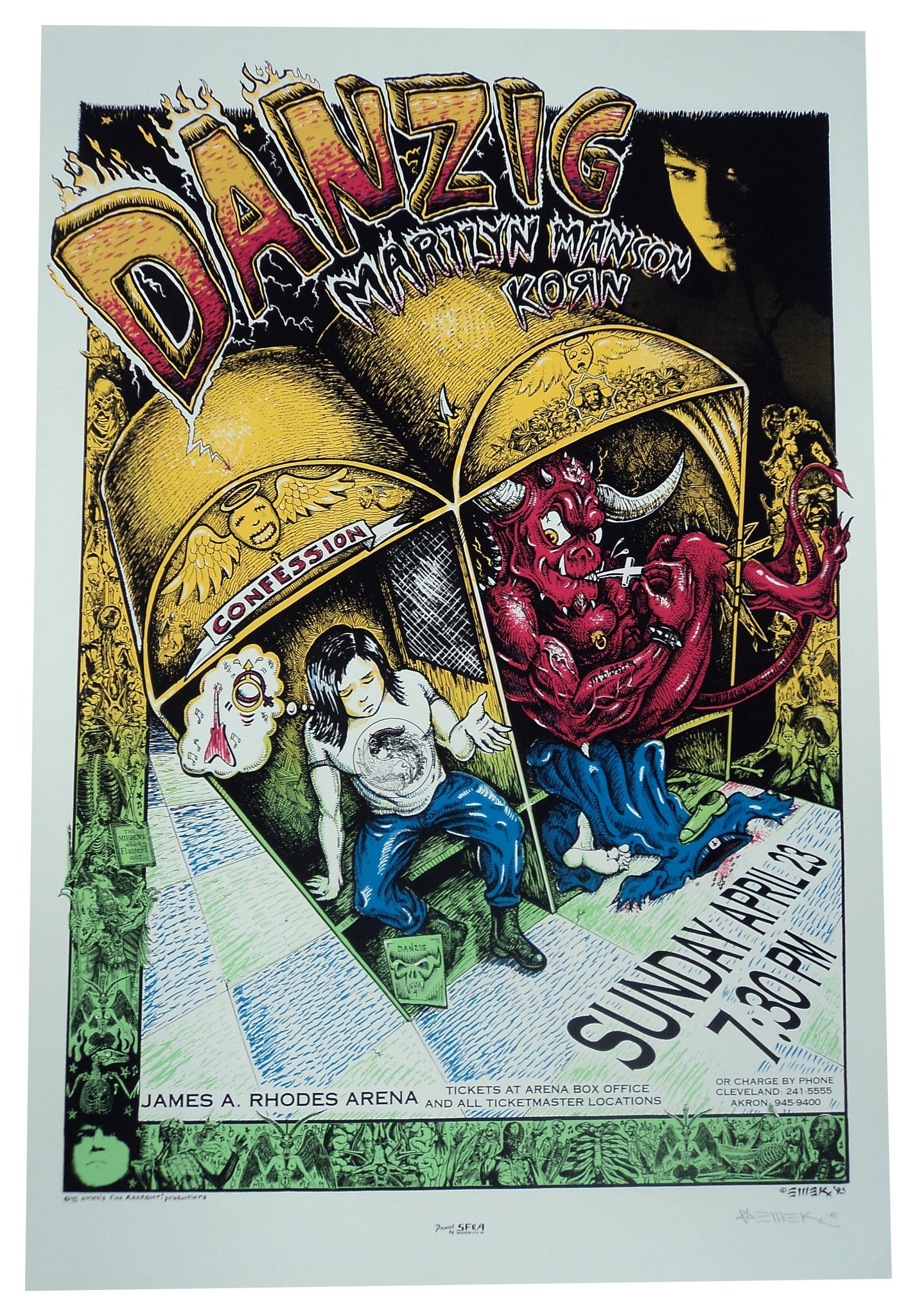 Emek - 1995 - Danzig / Marilyn Manson Concert Poster