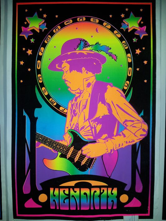 Felt Black Light Poster - "Jimi Hendrix"