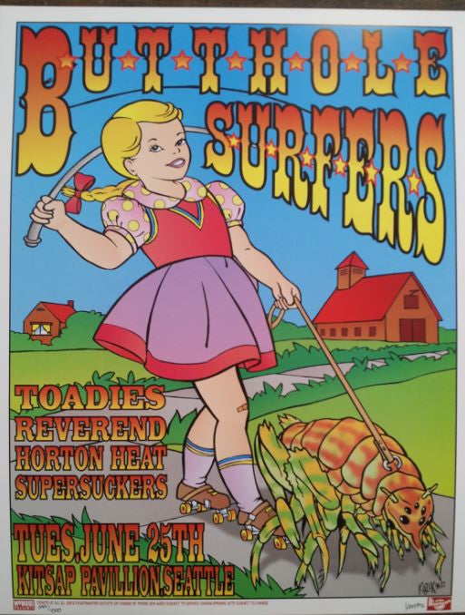 Frank Kozik - 1996 - Butthole Surfers Concert Poster – Nevermind