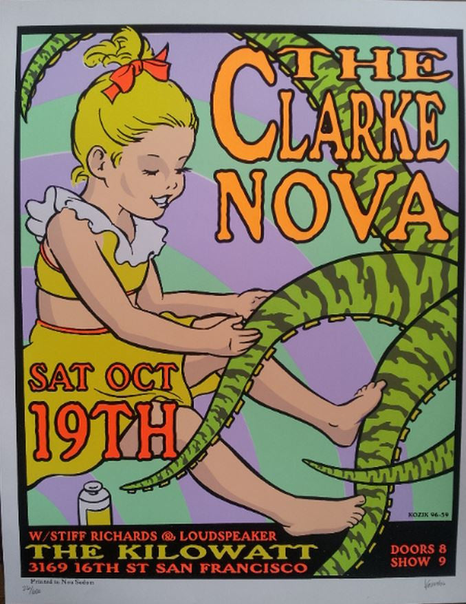Frank Kozik - 1996 - Clarke Nova Concert Poster