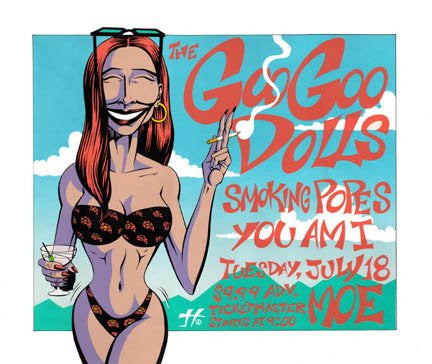 Justin Hampton - 1995 - Goo Goo Dolls Concert Poster