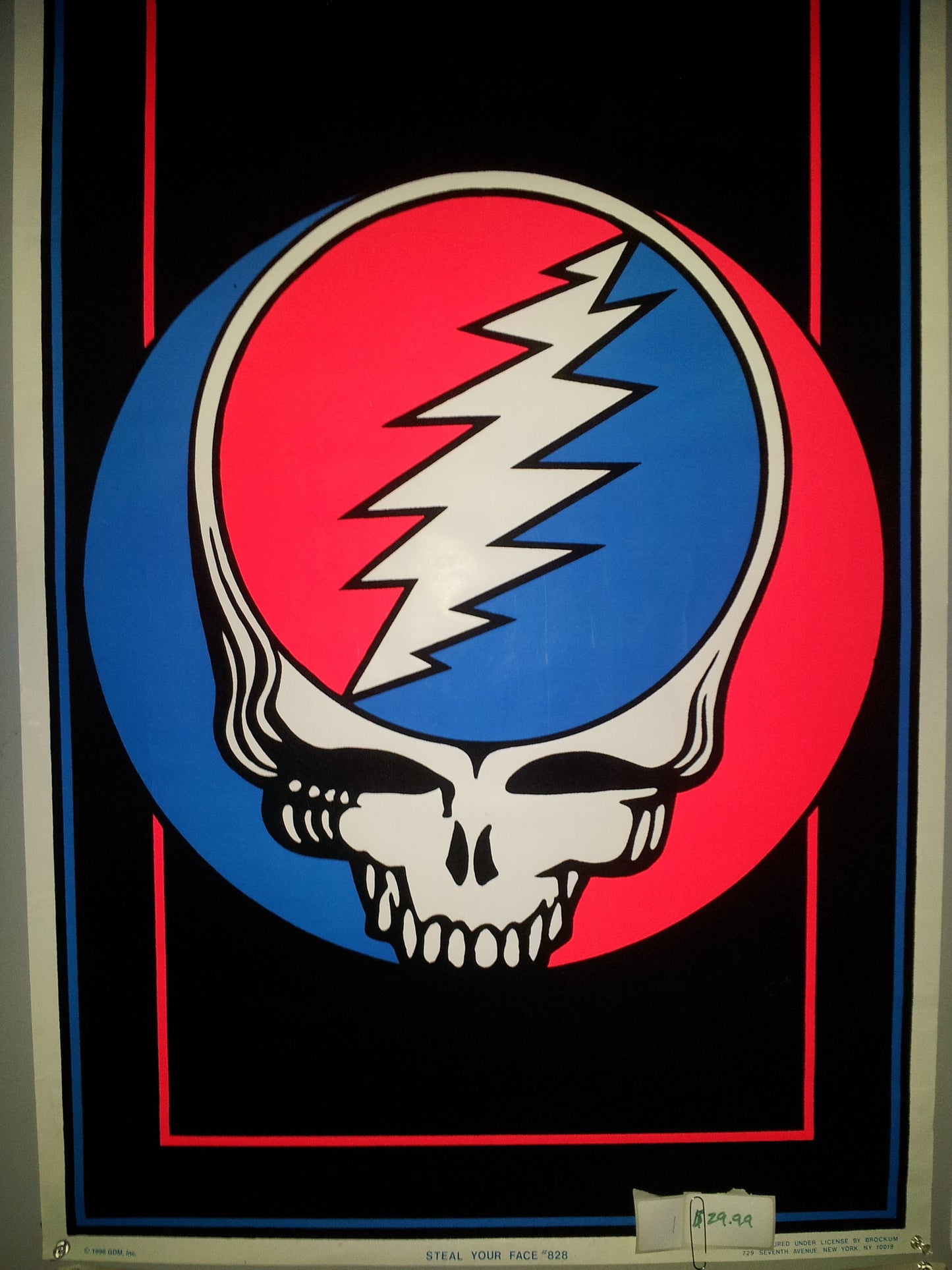 Felt Black Light Poster - "Steal Your Face" (Grateful Dead Logo)