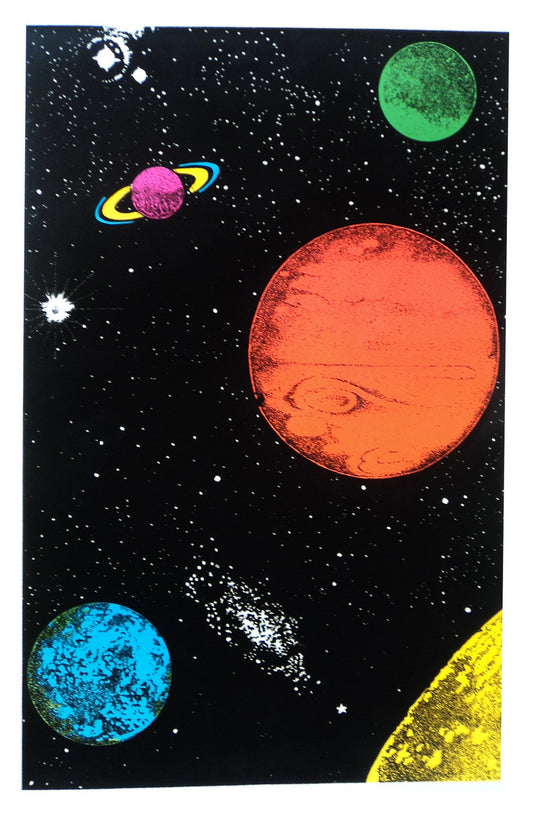 Felt Black Light Poster - 1994 - Planet