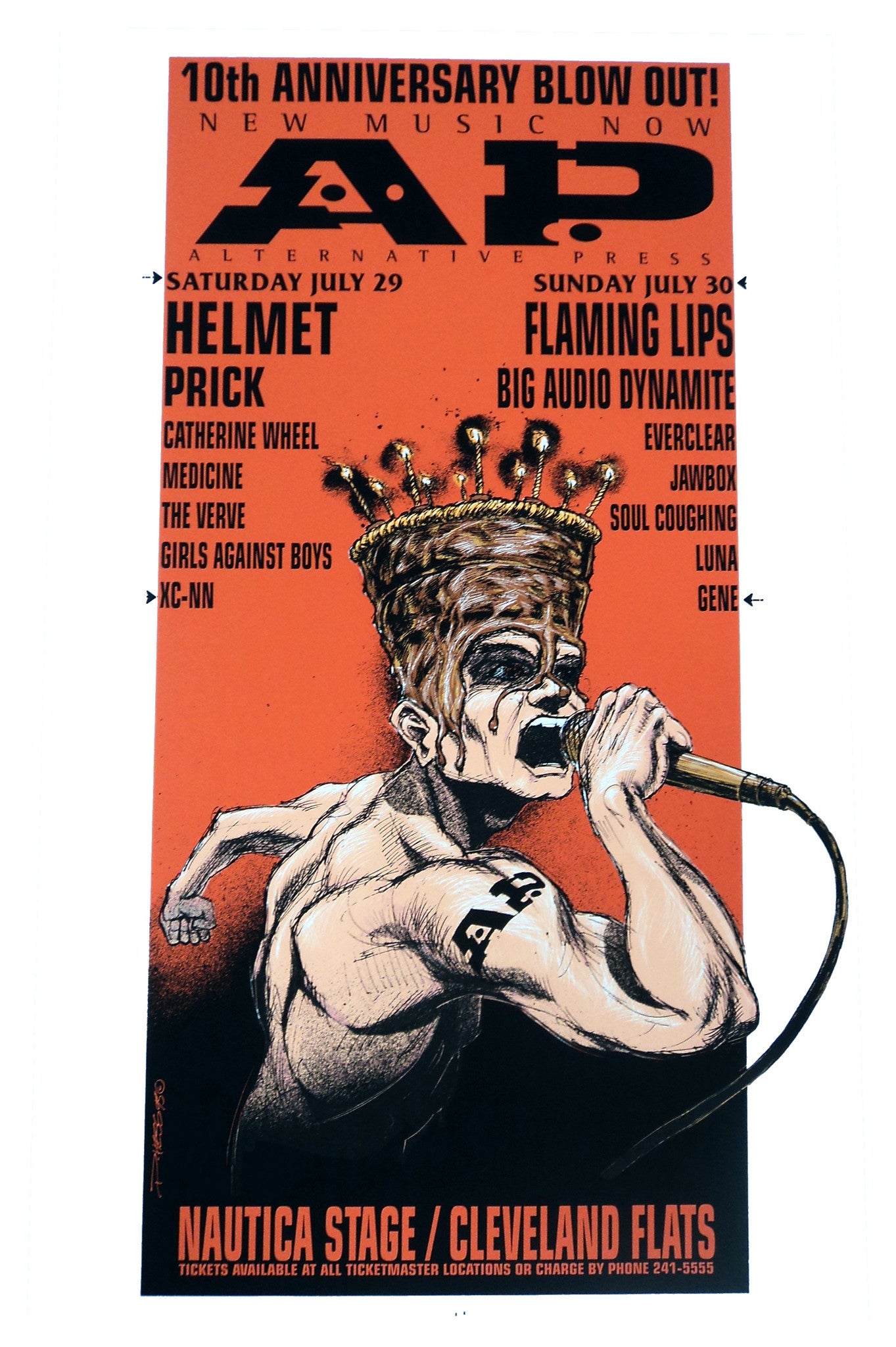 Derek Hess - 1995 - AP 10th Anniversary Concert Poster