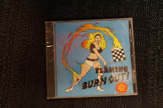 Flaming Burnout "Estrus Benefit Compilation" 1997 CD Art By Kozik