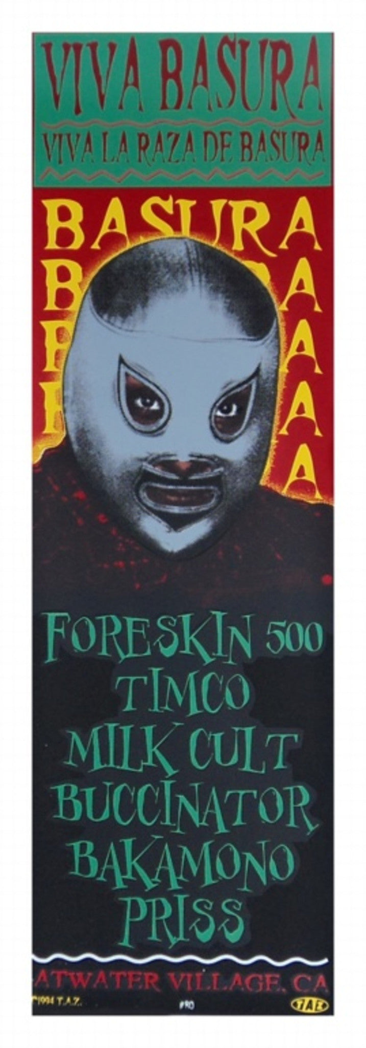 TAZ - 1994 - Viva Basura Concert Poster
