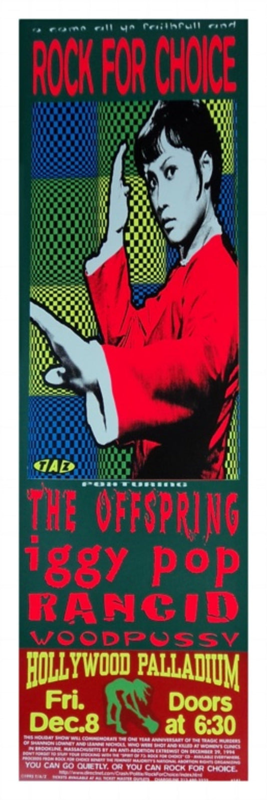 TAZ - 1995 - Rock For Choice: Offspring/Iggy Pop Concert Poster