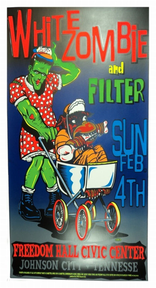 TAZ - 1996 - White Zombie/Filter Concert Poster