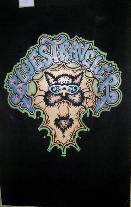 Felt Black Light Poster - 1996 - Blues Traveler Cat
