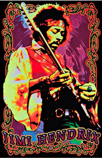 Felt Black Light Poster - "Jimi Hendrix"