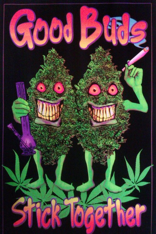 Felt Black Light Poster - "Good Buds"