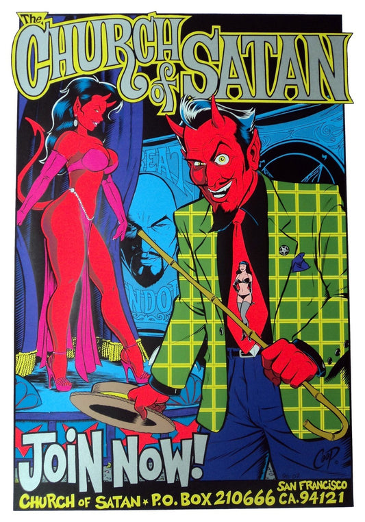 Coop - 1996 - Church of Satan Poster (Silver)