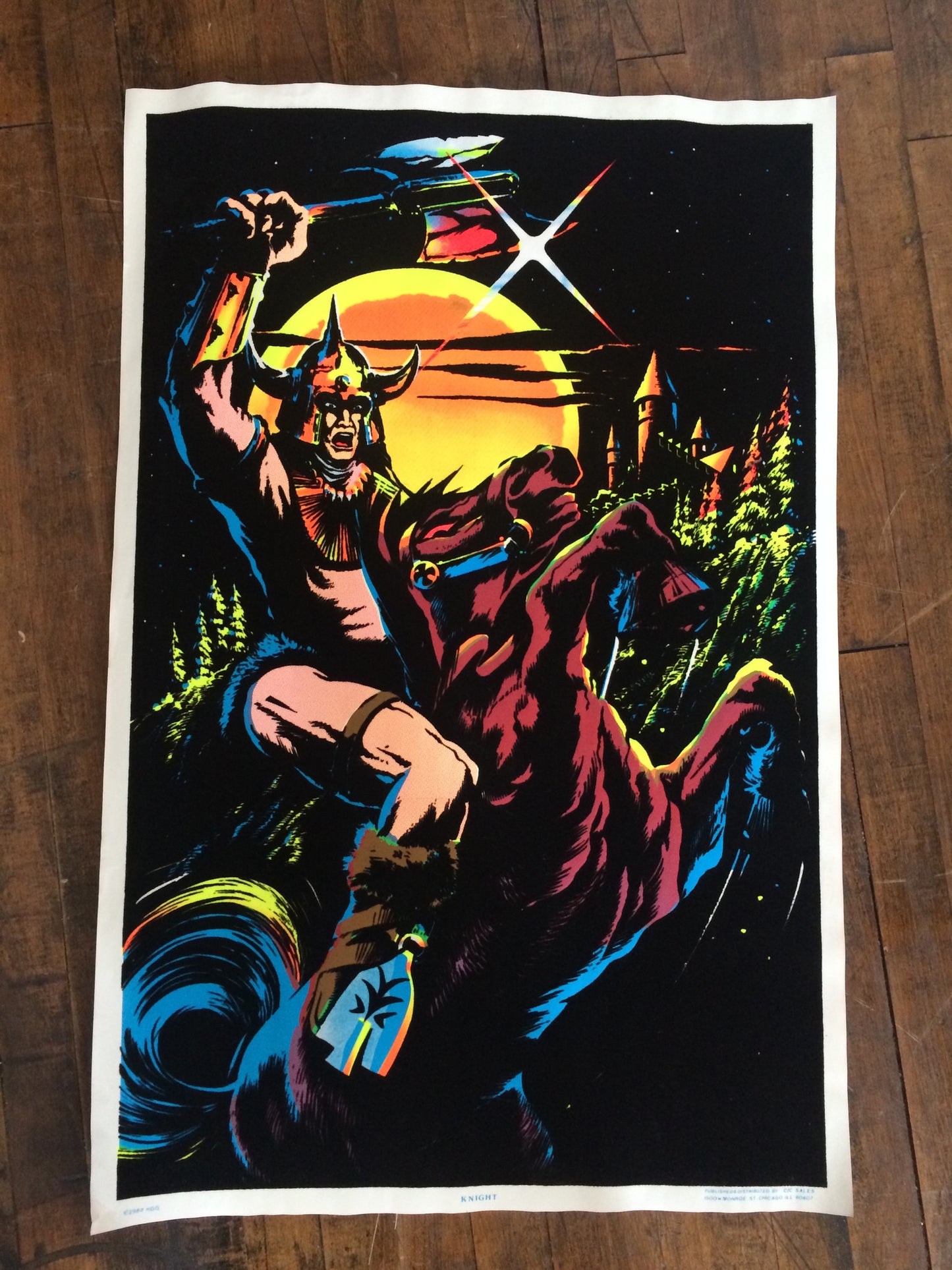 Felt Black Light Poster - 1984 Knight Poster