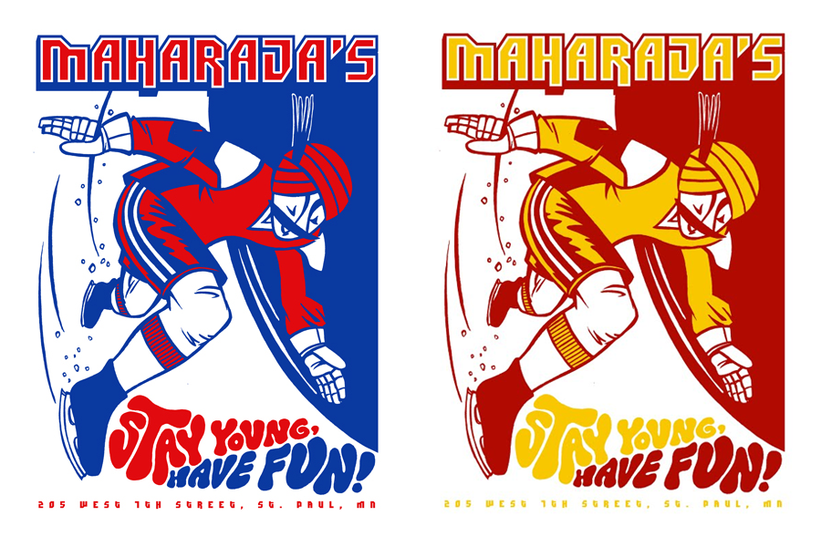 Red Bull / Maharaja's CRUSHED ICE Limited Edition Poster by Lonny Unitus! - SET OF TWO, ORIGINAL AND VARIANT