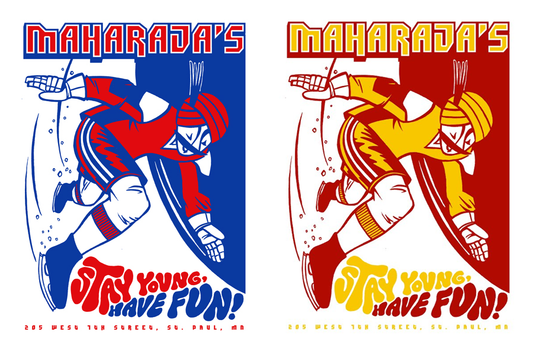 Red Bull / Maharaja's CRUSHED ICE Limited Edition Poster by Lonny Unitus! - SET OF TWO, ORIGINAL AND VARIANT