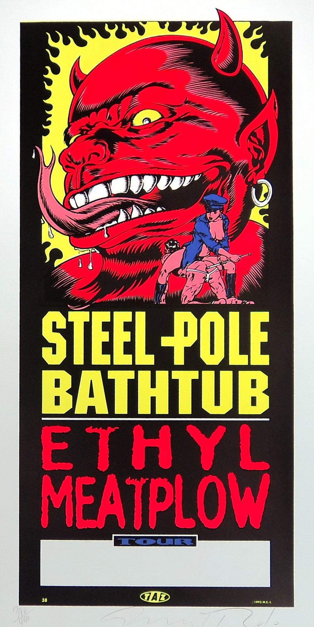 TAZ - 1993 - Steel Pole Bathtub Tour Poster
