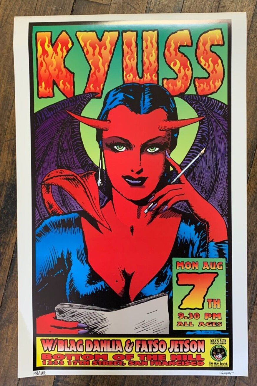 Frank Kozik - 1995 - Kyuss Concert Poster S&N W/ Blag Dahlia Devil Woman QOTSA