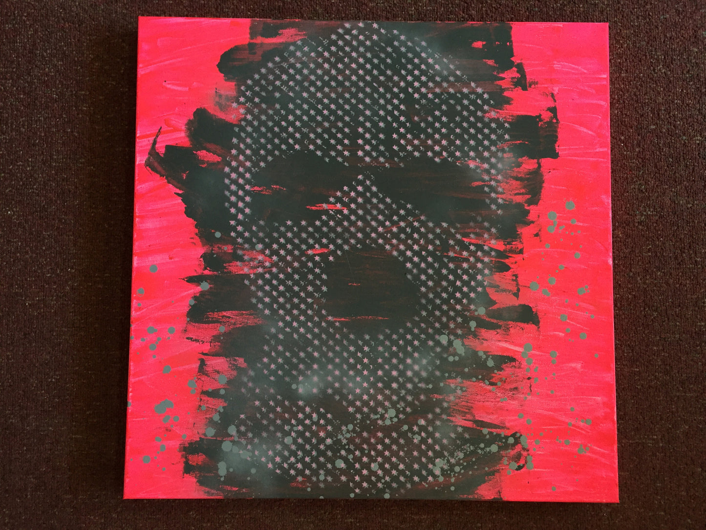 Armando Chainsawhands - 2016 - Hot pink/grey/pink and light grey stars Ski Mask Original Canvas