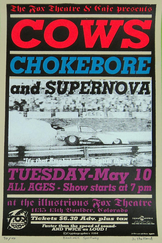 Jeff Holland - 1996 - Cows Concert Poster