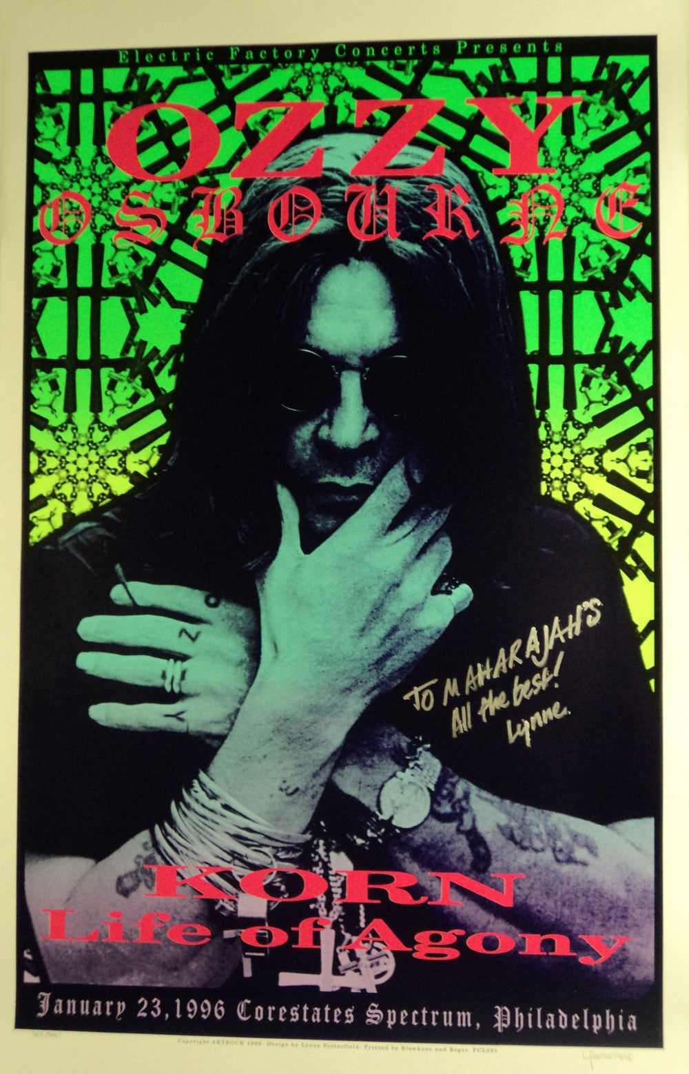Lynne Porterfield - 1996 - Ozzy Osbourne Concert Poster