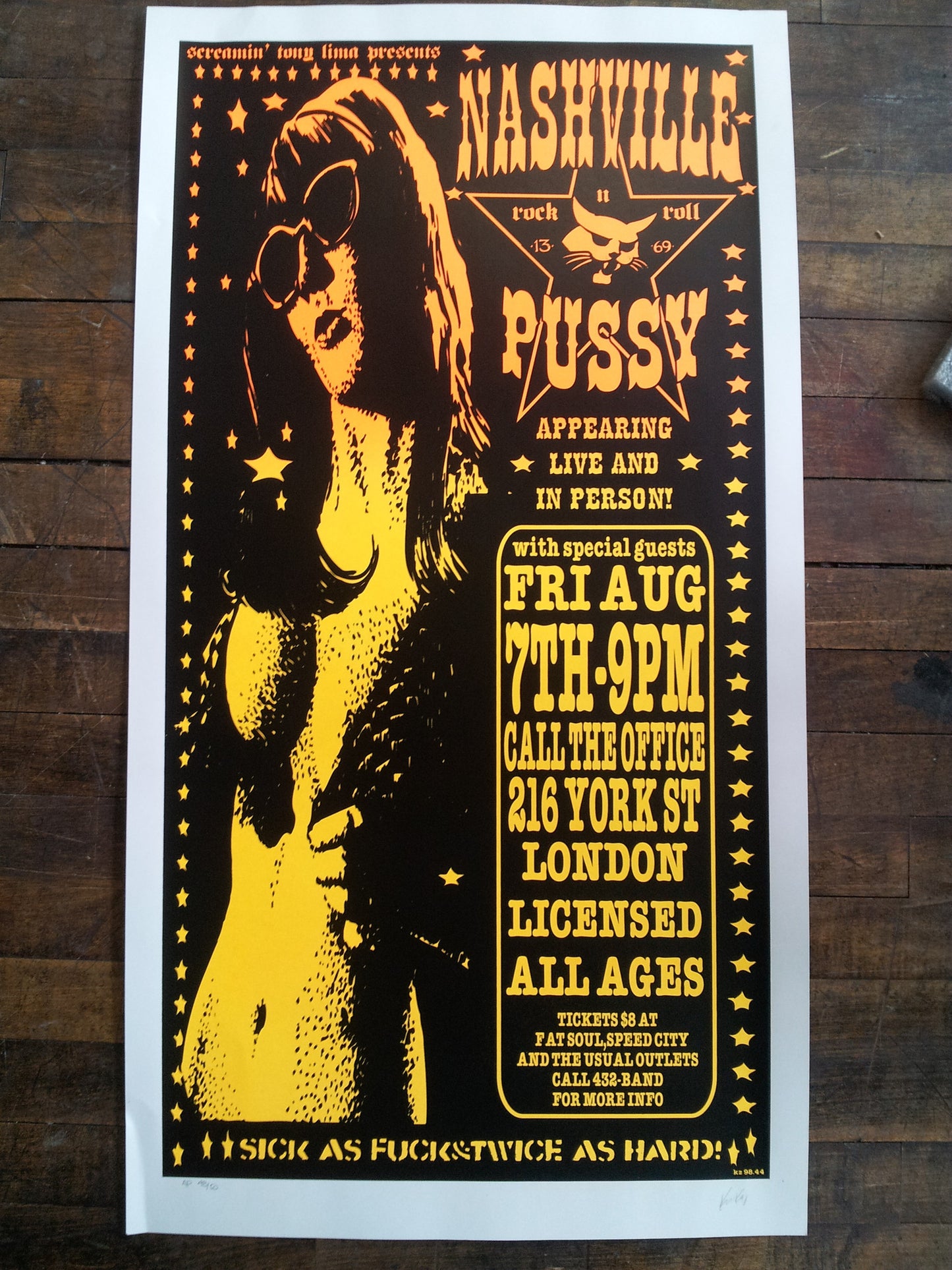 Frank Kozik - 1998 - Nashville Pussy Concert Poster