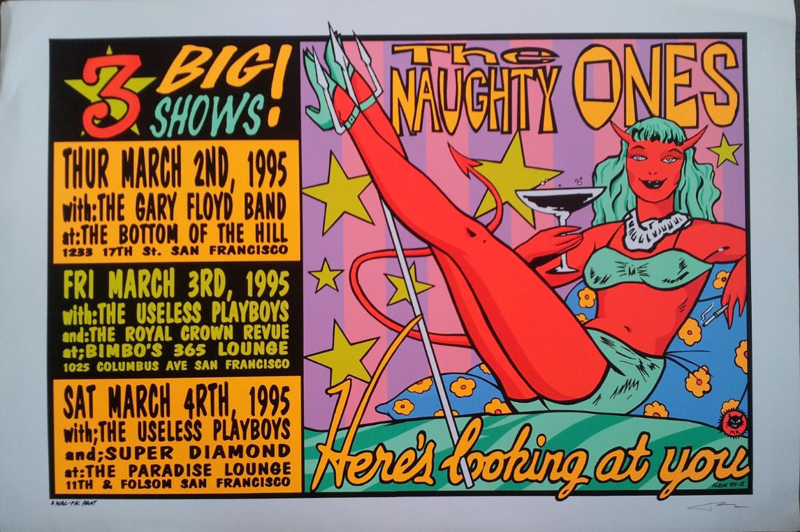 Frank Kozik - 1995 - Naughty Ones Concert Poster