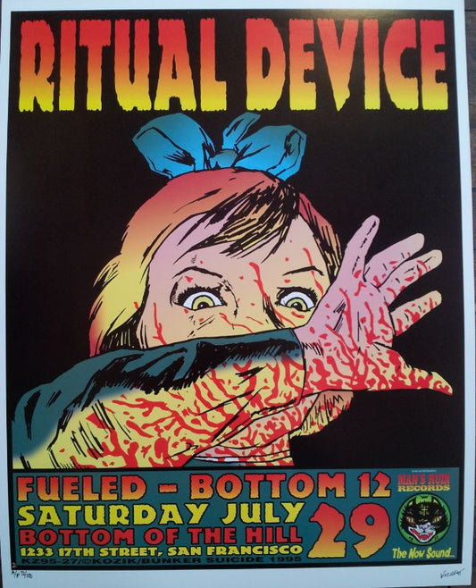 Frank Kozik - 1995 - Ritual Device Concert Poster