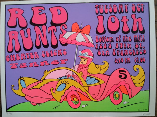 Frank Kozik - 1995 - Red Aunts Concert Poster