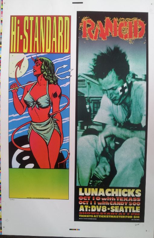 Frank Kozik - 1995 - Hi Standard/Rancid Poster (Uncut AP Signed/Numbered)