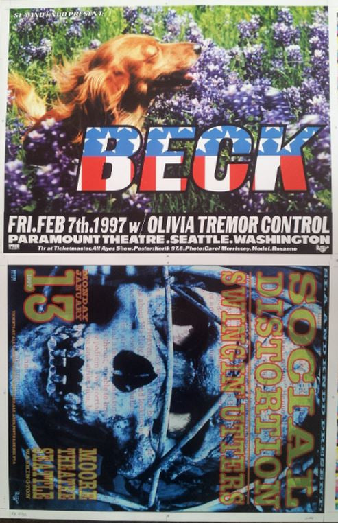 Frank Kozik - 1997- Social Distortion/Beck Concert Poster (Uncut AP Signed/Numbered)