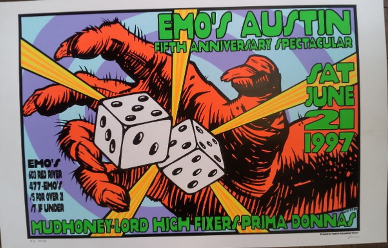 Frank Kozik - 1997 - Emo's 5th Anniversary Poster