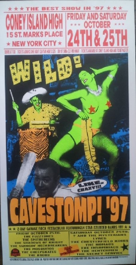 Frank Kozik - 1997 - Cavestomp! Concert Poster