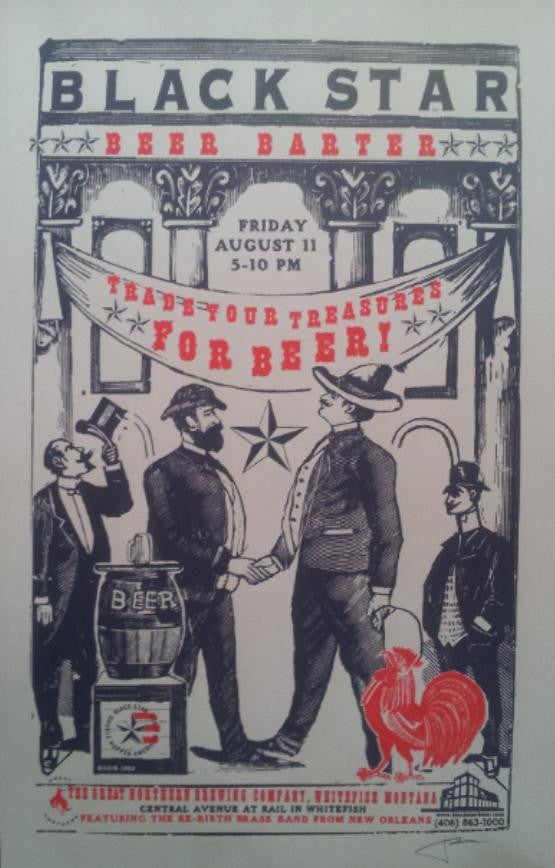 Frank Kozik - 2000 - Black Star Beer Barter Poster