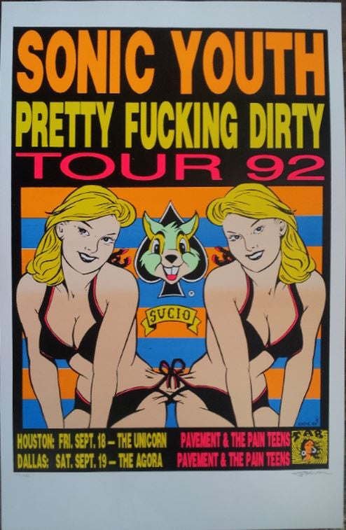 Frank Kozik - 1992 - Sonic Youth Tour Poster