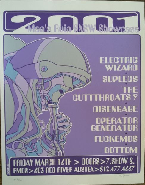 Frank Kozik - 2001 - Man's Ruin SXSW Showcase Poster