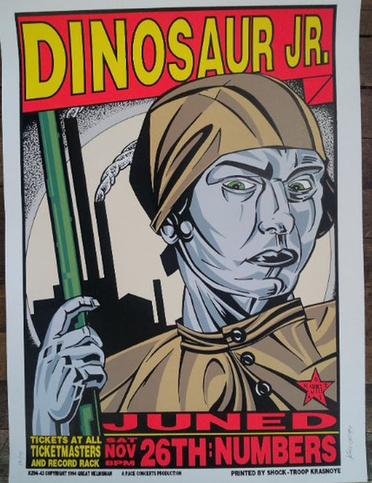 Frank Kozik - KZ9443 - Dinosaur Jr Houston '94 (Signed/Numbered) .