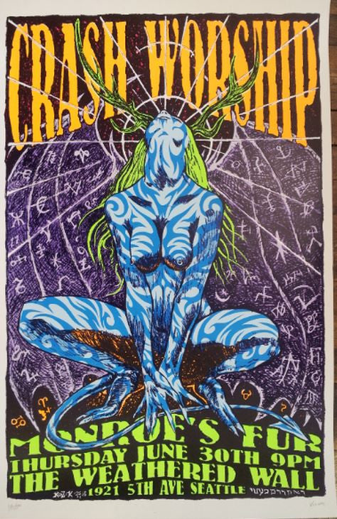 Frank Kozik - KZ9416 - Crash Worship Seattle '94 (Signed/Numbered) .