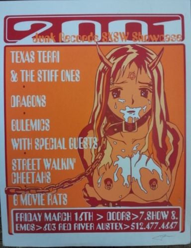 Frank Kozik - 2001 - Junk Rec. SXSW Showcase Poster