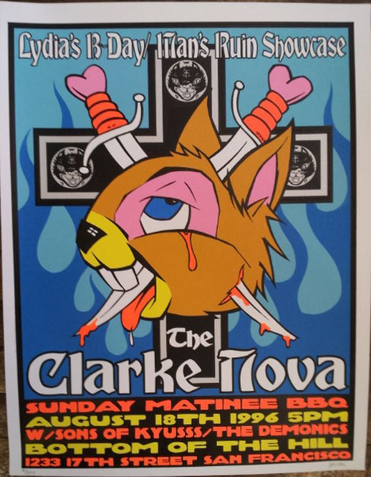 Frank Kozik - 1996 - Lydia's B-Day Man's Ruin Showcase Concert Poster