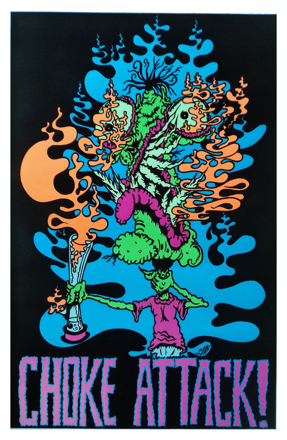 Felt Black Light Poster - 1998 - Choke Attack