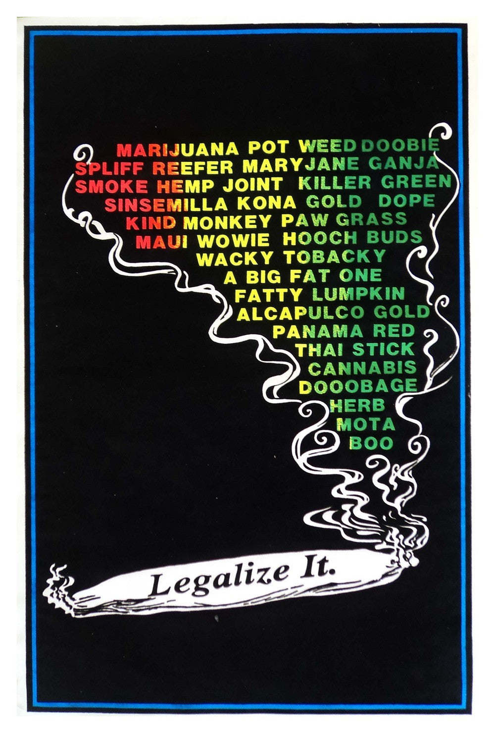Felt Black Light Poster - 1996 - Legalize It
