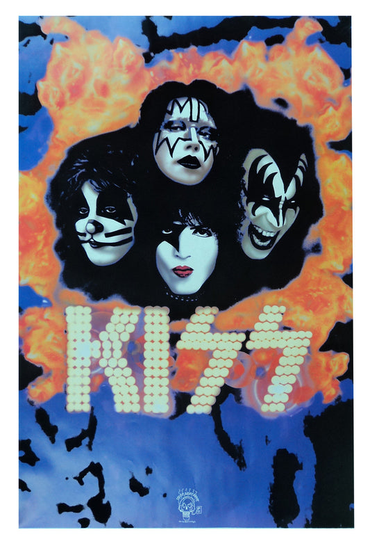 Felt Black Light Poster - 1995 - Kiss Makeup