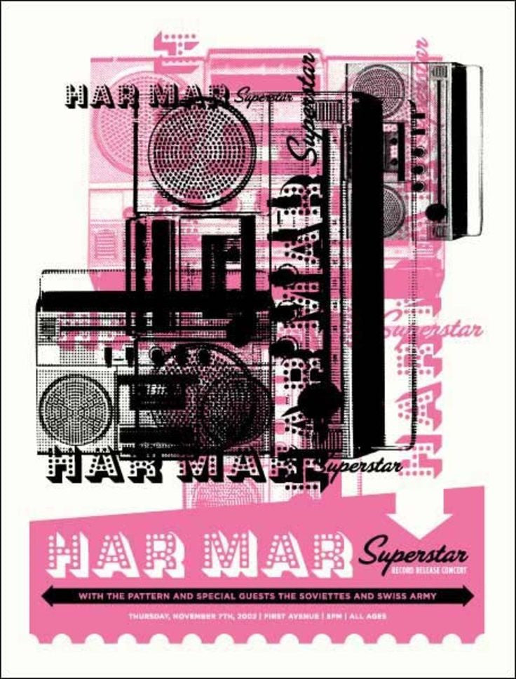 Aesthetic Apparatus - 2002 - Har Mar Superstar Concert Poster