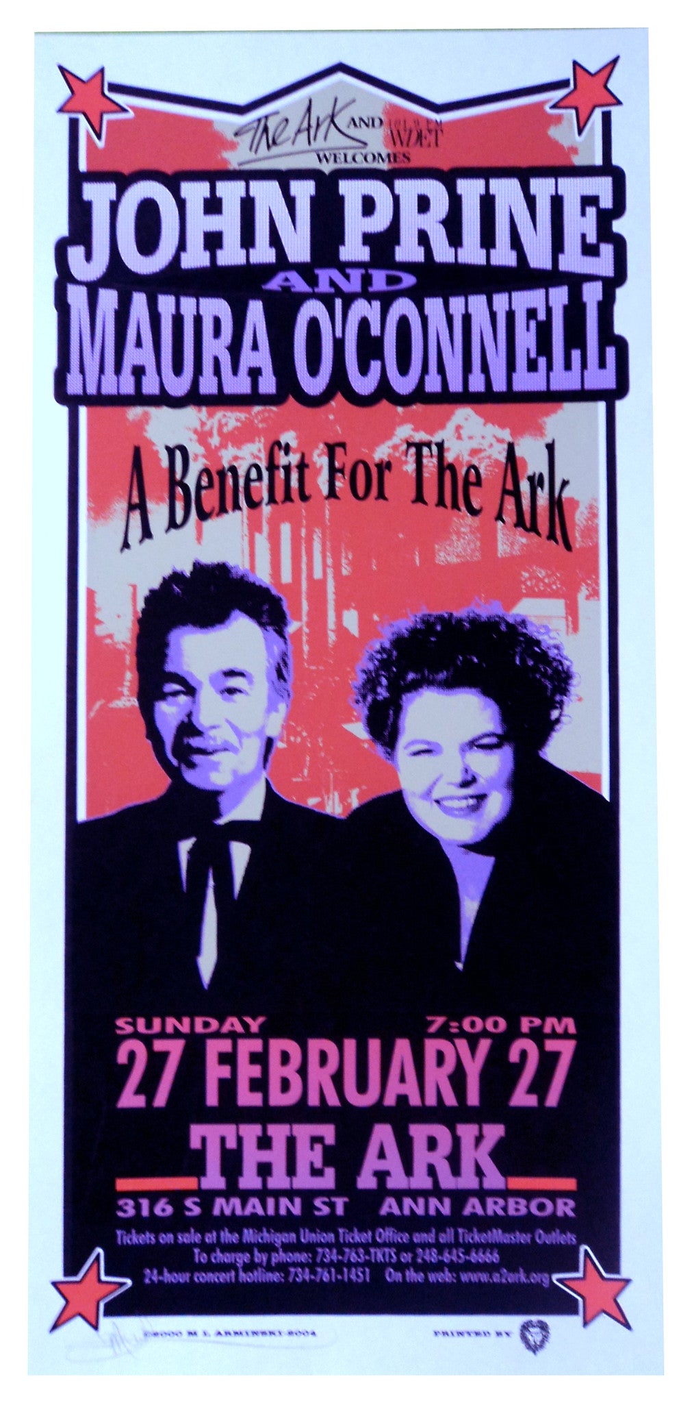 Mark Arminski- 2000- John Prine Concert Poster