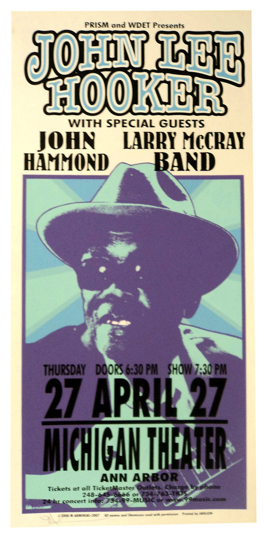Mark Arminski - 2000 - John Lee Hooker Concert Poster