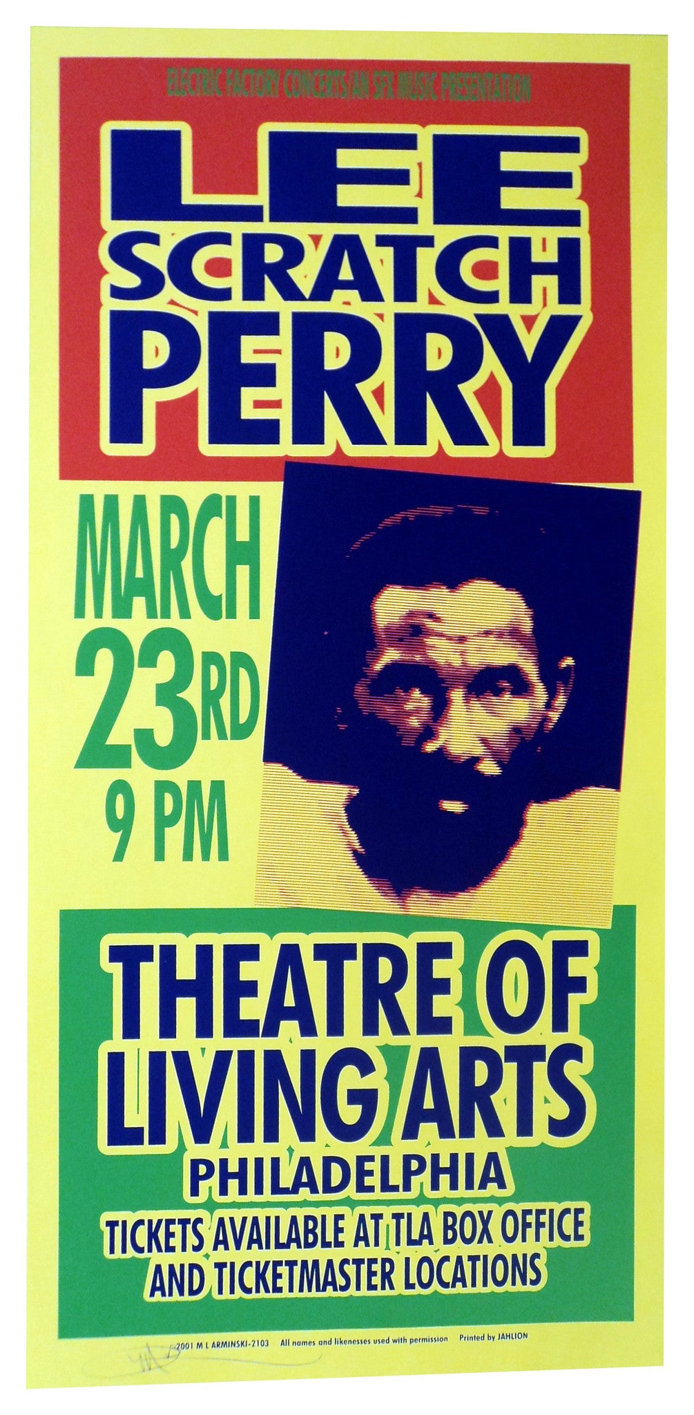 Mark Arminski -Lee Scratch Perry- 2001- Concert Poster