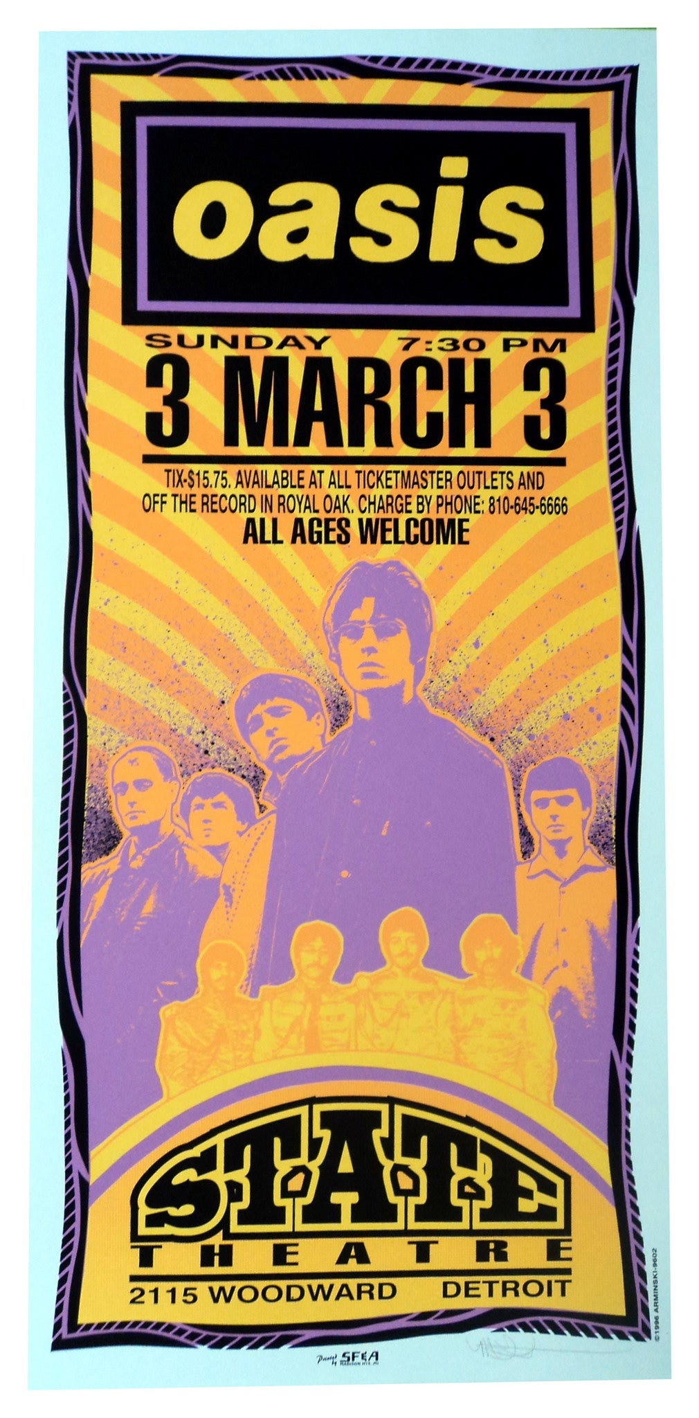 Mark Arminski - 1996 - Oasis Concert Poster