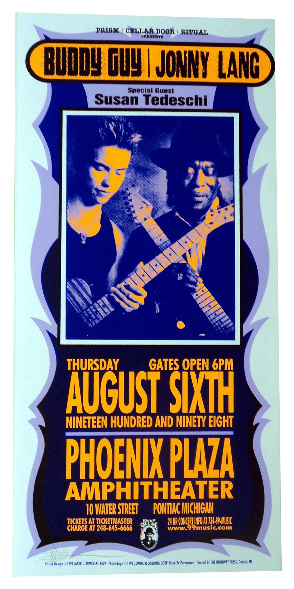 Mark Arminski - 1998 - Buddy Guy/Lang Concert Poster